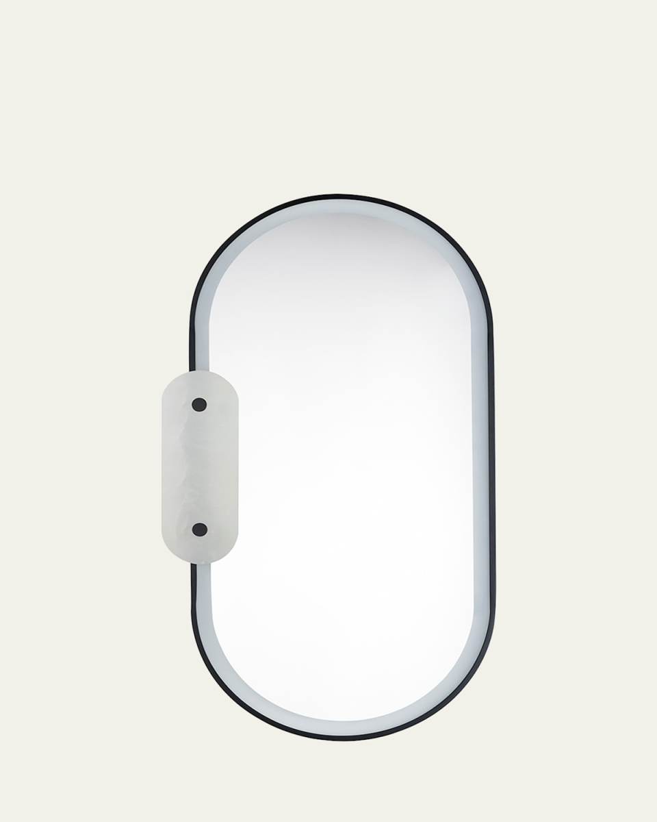 Nina Magon Design from Studio M Stonewall White Alabaster LED Mirror